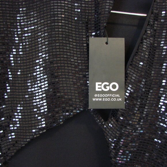 EGO Black Sequin Cut Out Mini Dress Holiday Party BRAND NEW WITH TAGS NWT NEW 8 - Picture 10 of 16